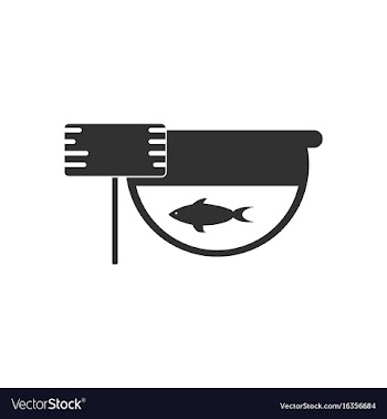 Black icon on white background fish in an aquarium vector image