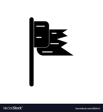 Black icon on white background flag silhouette vector image