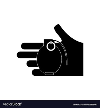 Black icon on white background frag grenade in vector image