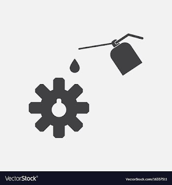 Black icon on white background gear and oil vector image