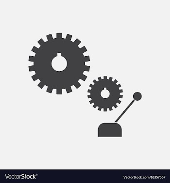 Black icon on white background gear and vector image