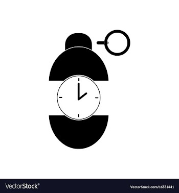 Black icon on white background grenade time to vector image