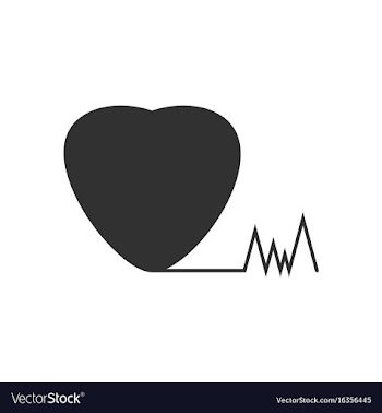 Black icon on white background heart with cardio vector image