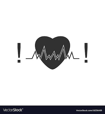 Black icon on white background heart with cardio vector image