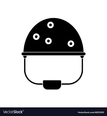 Black icon on white background helmet with bullet vector image