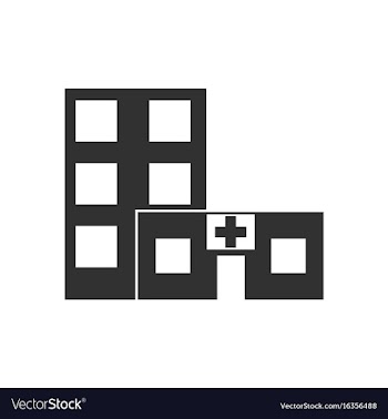 Black icon on white background hospital building vector image