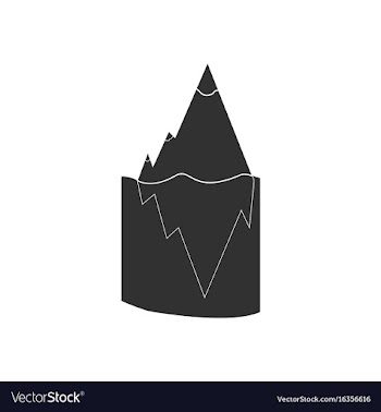 Black icon on white background iceberg in water vector image