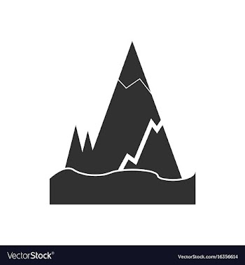 Black icon on white background iceberg with crack vector image