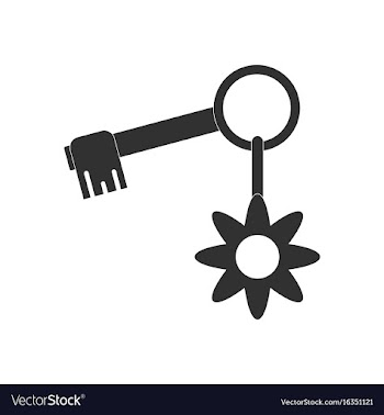 Black icon on white background key and key fob vector image