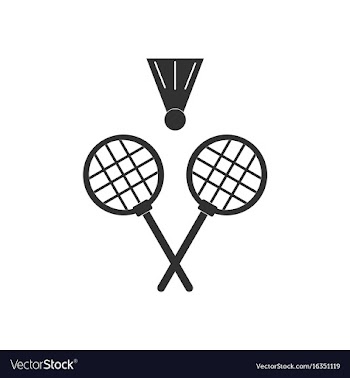 Black icon on white background kids badminton vector image