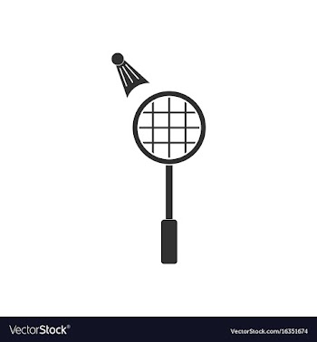 Black icon on white background kids badminton vector image