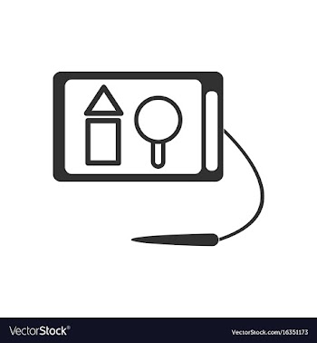 Black icon on white background kids drawing board vector image