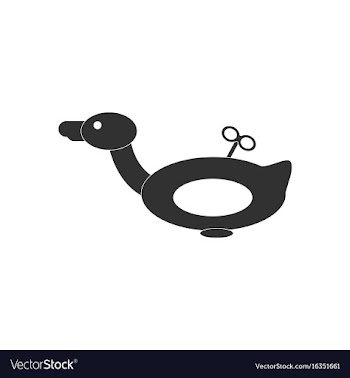 Black icon on white background kids toy duck vector image