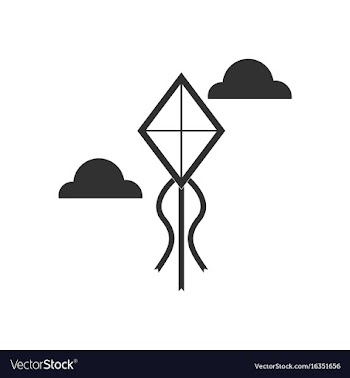 Black icon on white background kids toy kite vector image