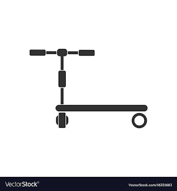 Black icon on white background kids toy scooter vector image