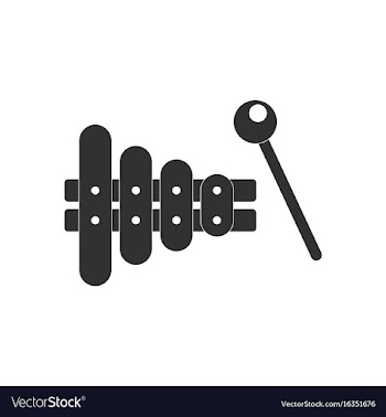 Black icon on white background kids toy xylophone vector image