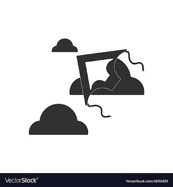 Black icon on white background kite in the sky vector image