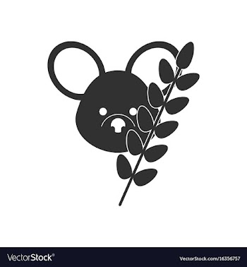 Black icon on white background koala and plant vector image