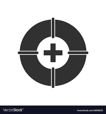 Black icon on white background lifebuoy with cross vector image