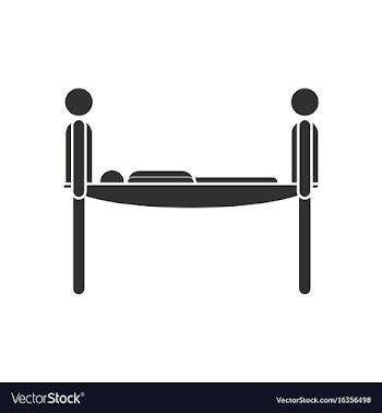 Black icon on white background man on a stretcher vector image