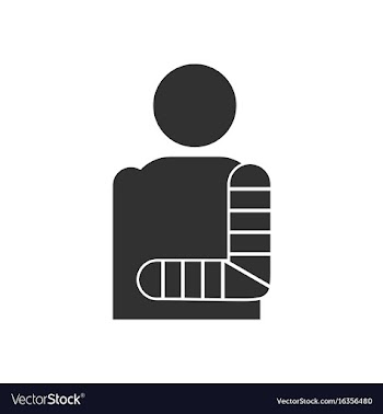 Black icon on white background man with broken arm vector image