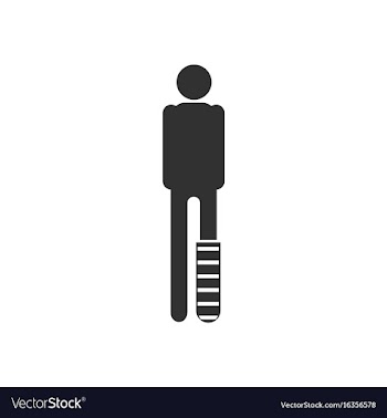 Black icon on white background man with broken leg vector image