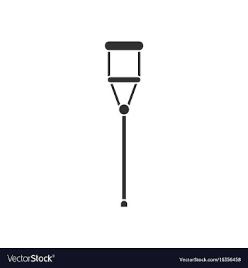 Black icon on white background medical crutch vector image