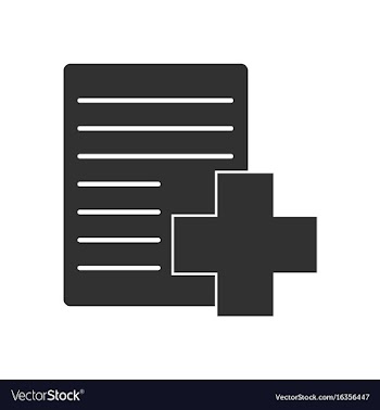 Black icon on white background medical form with vector image