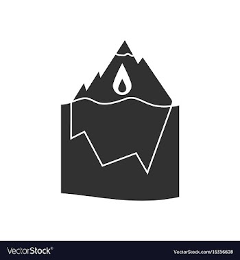 Black icon on white background melted ice berg vector image