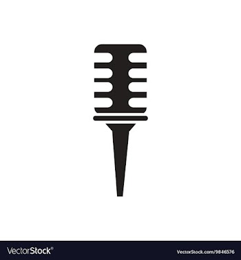 Black icon on white background microphone vector image