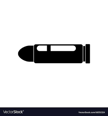 Black icon on white background military bullet vector image