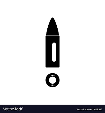 Black icon on white background military bullet vector image