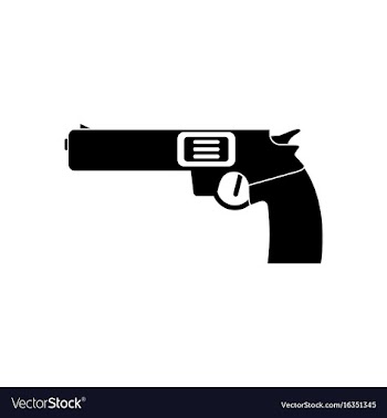 Black icon on white background military handgun vector image