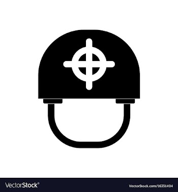 Black icon on white background military helmet vector image