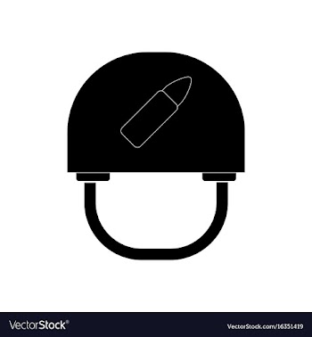 Black icon on white background military helmet vector image