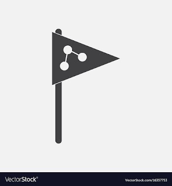 Black icon on white background molecules and flag vector image