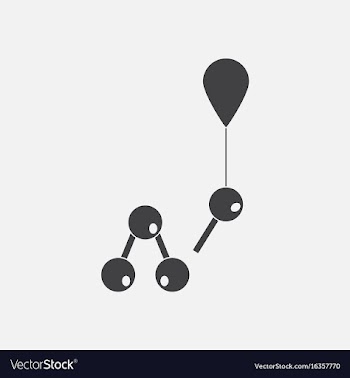 Black icon on white background molecules and vector image