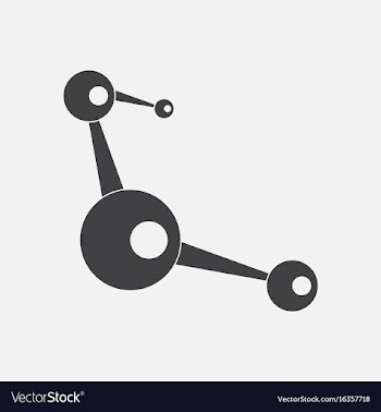 Black icon on white background molecules scheme vector image