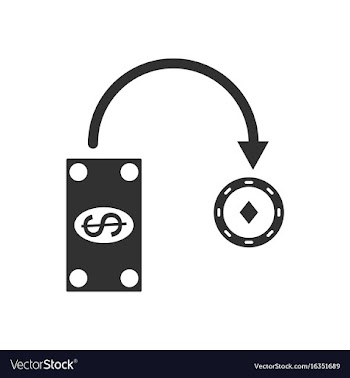 Black icon on white background money equal chips vector image