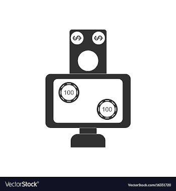 Black icon on white background money equal chips vector image