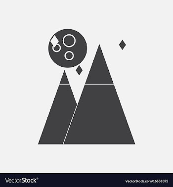 Black icon on white background moon and pyramids vector image