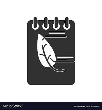 Black icon on white background notebook and leaf vector image