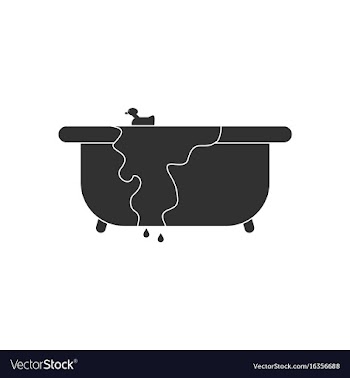Black icon on white background overflowing bathtub vector image