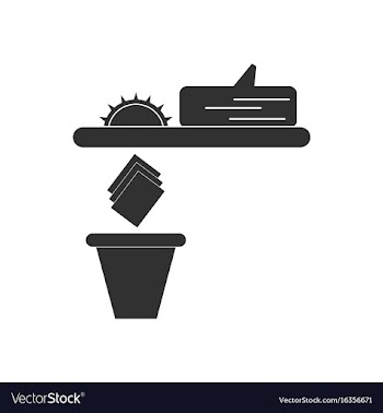 Black icon on white background paper and trash vector image