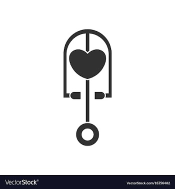 Black icon on white background phonendoscope with vector image