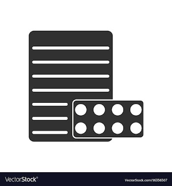 Black icon on white background pills and a vector image