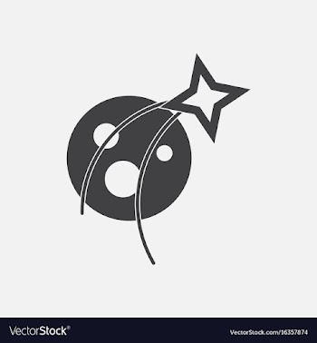 Black icon on white background planet and star vector image
