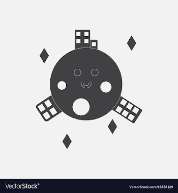 Black icon on white background planet and vector image