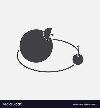 Black icon on white background planets and moon vector image