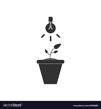 Black icon on white background plant and light vector image